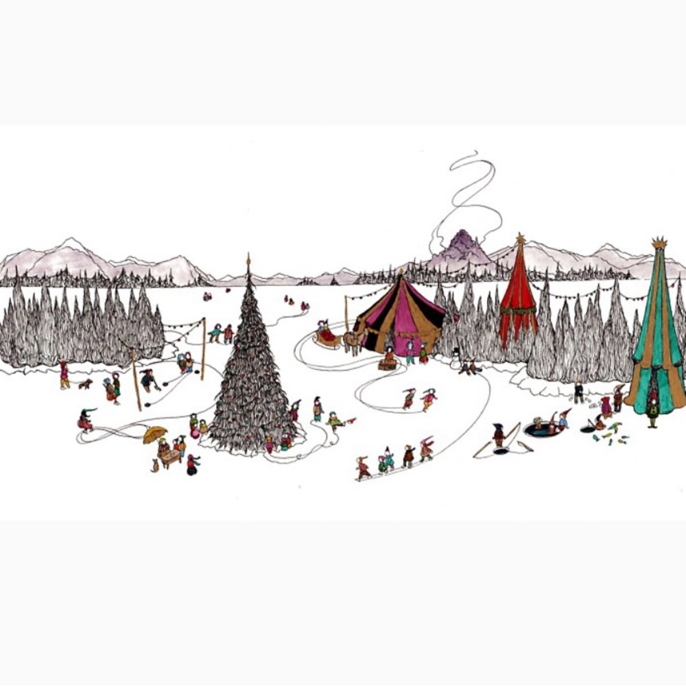 Holiday Winter Scene Professionally Framed Print by Jessica Gadra